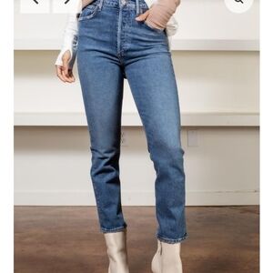 AGOLDE X Free people x Anthropology Riley Crop High Rise Straight Leg Jeans 32